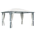 Miniatyrbild 6 av 11: The Living Store Paviljong med draperier 400 x 300 cm gräddvit aluminium -  Partytält & paviljoner