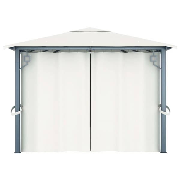 The Living Store Paviljong med draperier 400 x 300 cm gräddvit aluminium -  Partytält & paviljoner