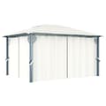 Miniatyrbild 2 av 11: The Living Store Paviljong med draperier 400 x 300 cm gräddvit aluminium -  Partytält & paviljoner