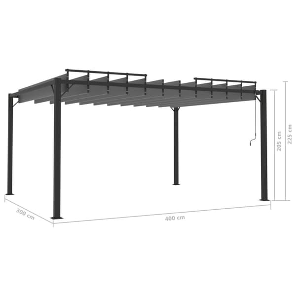 The Living Store Katos avattavalla katolla 3x4 m antrasiitti kangas ja alumiini -  Katokset & huvimajat
