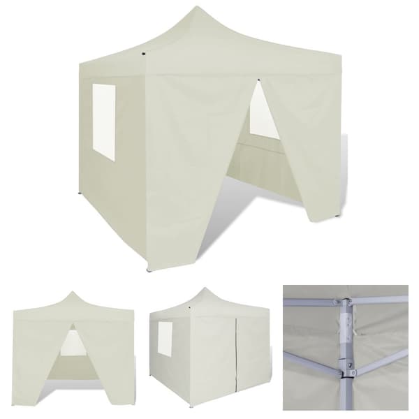 The Living Store foldbart telt cremefarvet 3 x 3 m med 4 vægge -  Festtelte & havepavilloner