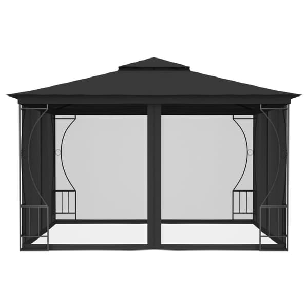 The Living Store Paviljong med nät 300x300x265 cm antracit -  Partytält & paviljoner