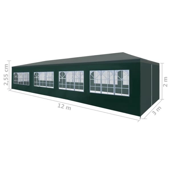 The Living Store festtelt 3 x 12 m grøn - Festtelte & havepavilloner
