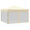 Miniatyrbillede 3 af 10: The Living Store foldbart festtelt med sidevægge 3x3 m cremefarvet -  Festtelte & havepavilloner