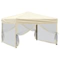 Miniatyrbillede 4 af 10: The Living Store foldbart festtelt med sidevægge 3x3 m cremefarvet -  Festtelte & havepavilloner