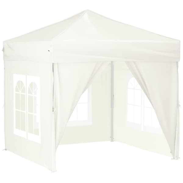 The Living Store foldbart festtelt med sidevægge 2x2 m cremefarvet -  Festtelte & havepavilloner