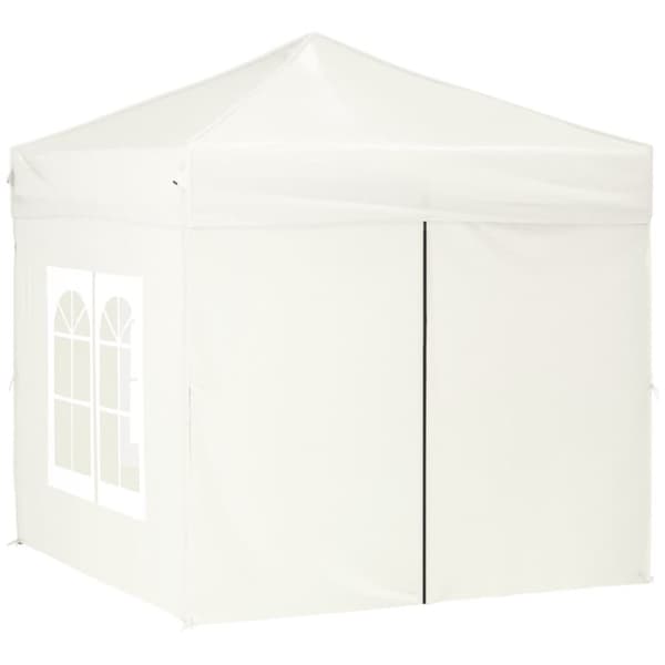 The Living Store foldbart festtelt med sidevægge 2x2 m cremefarvet -  Festtelte & havepavilloner