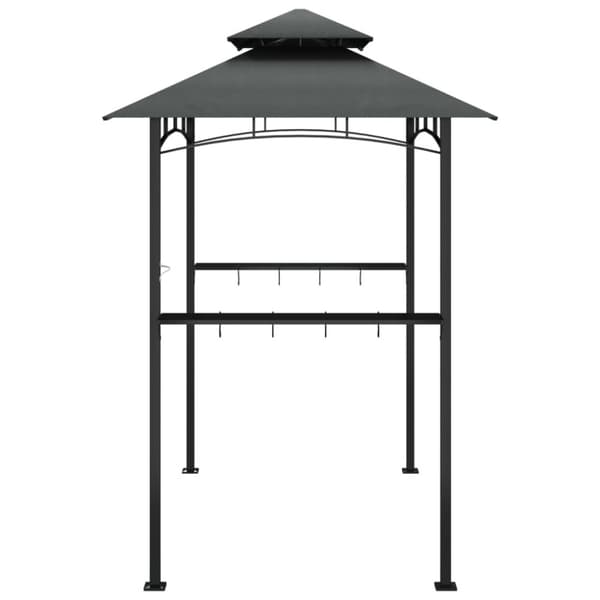 The Living Store Tak för grill med sidohyllor antracit 240x150x243 cm stål - Partytält & paviljoner