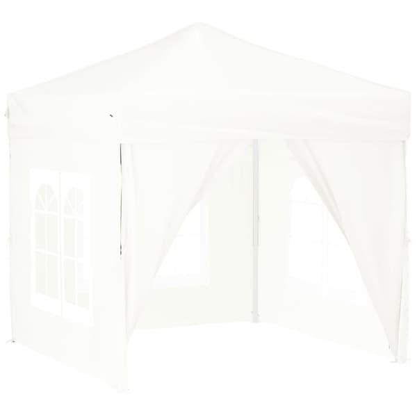 The Living Store foldbart festtelt med sidevægge 2x2 m hvid -  Festtelte & havepavilloner