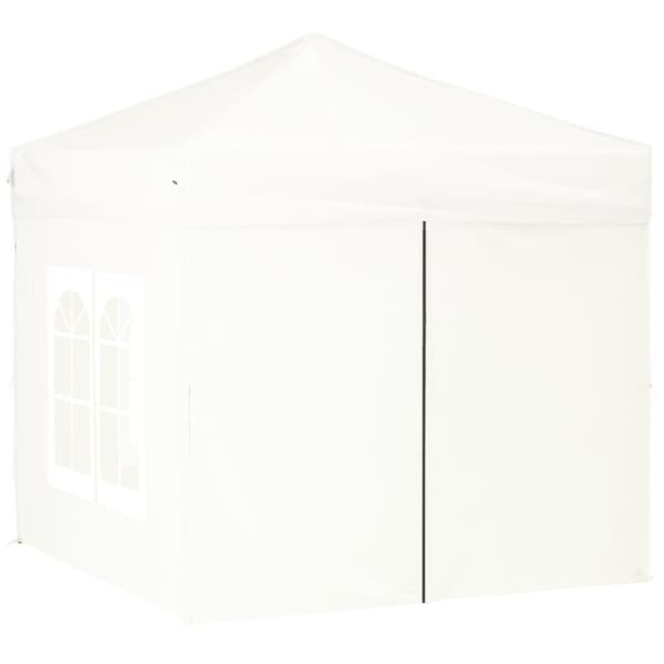 The Living Store foldbart festtelt med sidevægge 2x2 m hvid -  Festtelte & havepavilloner