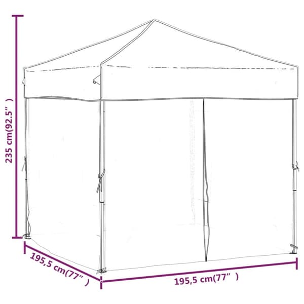 The Living Store foldbart festtelt med sidevægge 2x2 m hvid -  Festtelte & havepavilloner