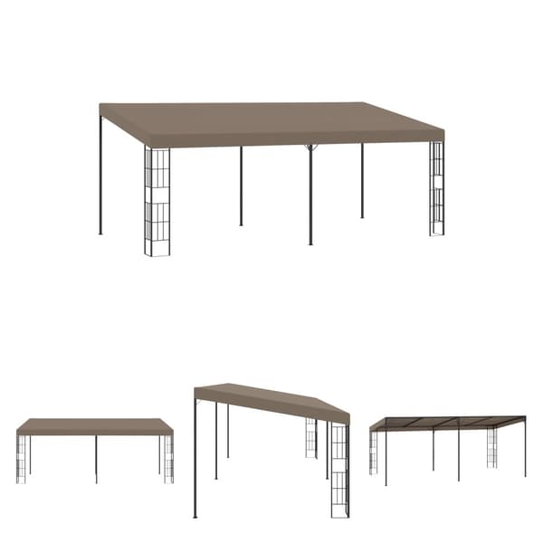 The Living Store vægmonteret pavillon 6x3 m stof gråbrun -  Festtelte & havepavilloner