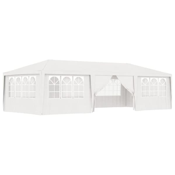 The Living Store Professionellt partytält med väggar 4x9 m vit 90 g/m² -  Partytält & paviljoner