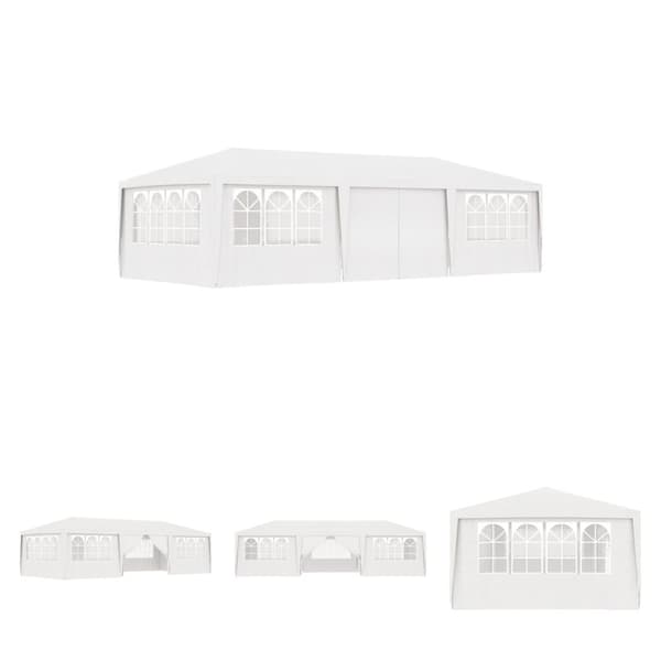 The Living Store festtelt med sidevægge 4x9 m 90 g/m² hvid -  Festtelte & havepavilloner