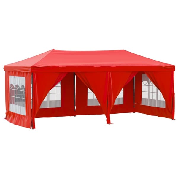 The Living Store Hopfällbart partytält med sidoväggar röd 3x6 m -  Partytält & paviljoner