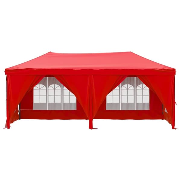 The Living Store Hopfällbart partytält med sidoväggar röd 3x6 m -  Partytält & paviljoner