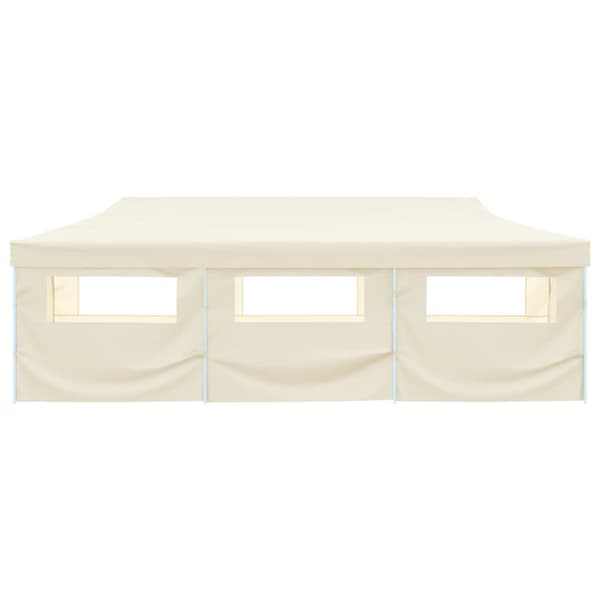 The Living Store foldbart pop op-festtelt med 8 sidevægge 3 x 9 m cremefarvet -  Festtelte & havepavilloner
