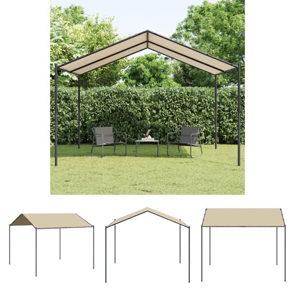 The Living Store pavillon 4x4 m stål og stof beige -  Festtelte & havepavilloner