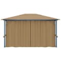 Miniatyrbild 7 av 11: The Living Store Paviljong med draperier 400x300 cm taupe aluminium -  Partytält & paviljoner