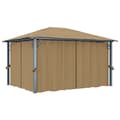 Miniatyrbild 2 av 11: The Living Store Paviljong med draperier 400x300 cm taupe aluminium -  Partytält & paviljoner