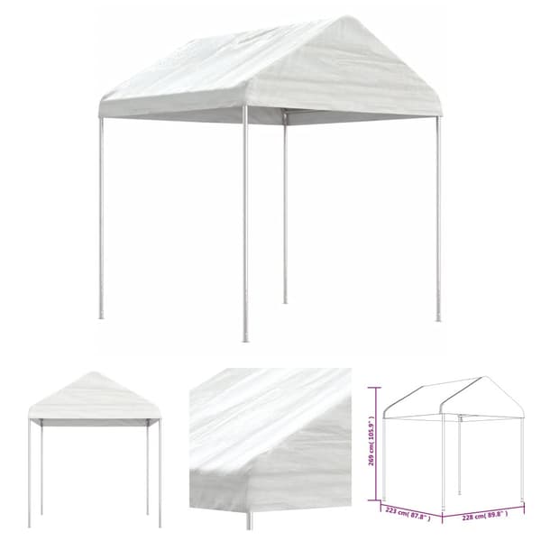 The Living Store pavillon med tag 2,28x2,23x2,69 m polyethylen hvid -  Festtelte & havepavilloner