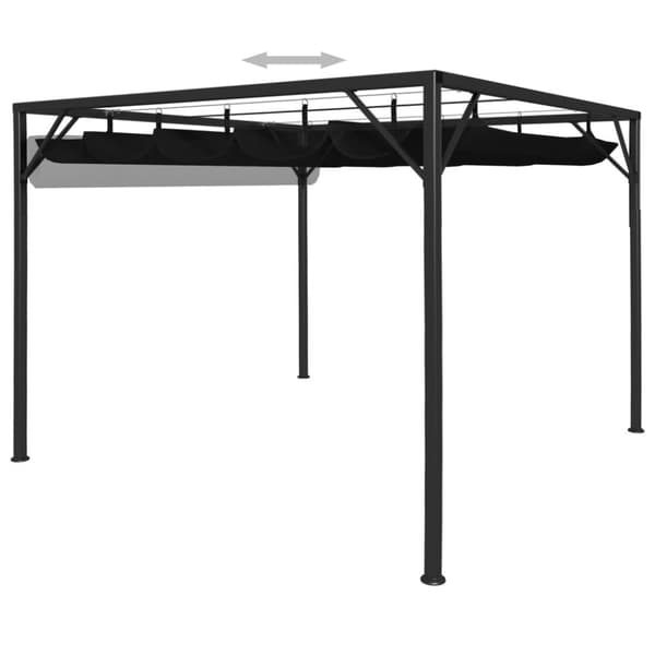 The Living Store Paviljong med infällbart tak 3x3 m antracit -  Partytält & paviljoner