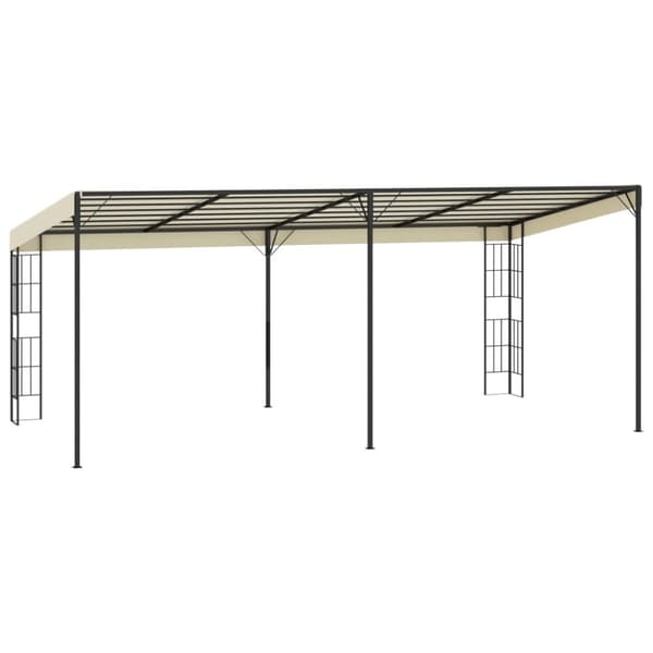 The Living Store vægmonteret pavillon 3x6 m stof cremefarvet -  Festtelte & havepavilloner