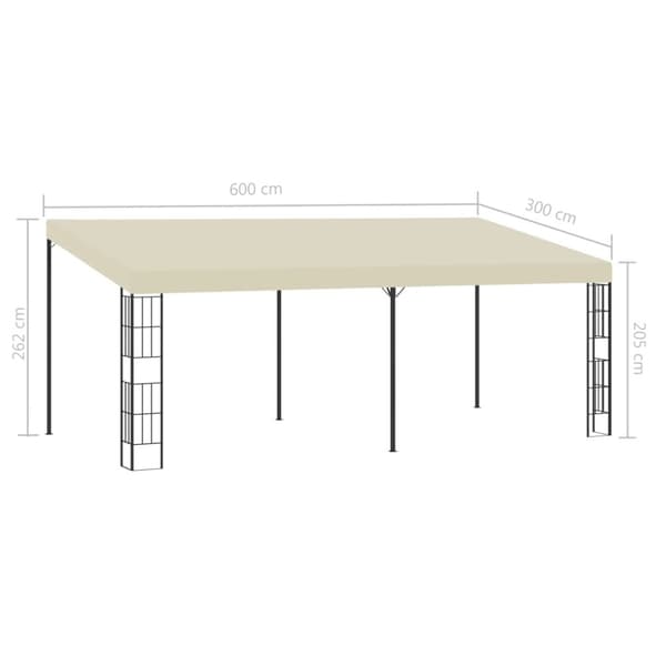 The Living Store vægmonteret pavillon 3x6 m stof cremefarvet - Festtelte & havepavilloner