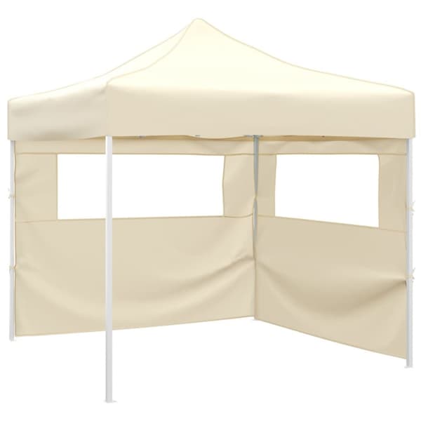 The Living Store foldbart telt med 2 vægge 3 x 3 m cremefarvet -  Festtelte & havepavilloner