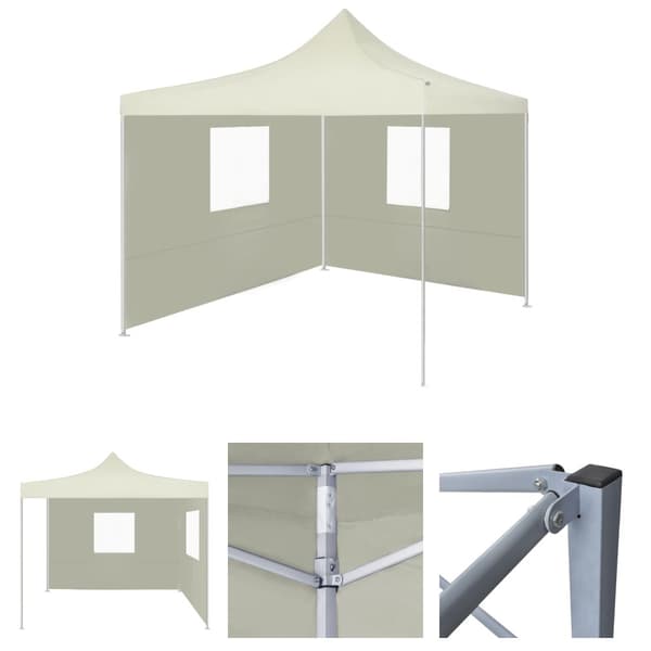 The Living Store foldbart telt med 2 vægge 3 x 3 m cremefarvet -  Festtelte & havepavilloner