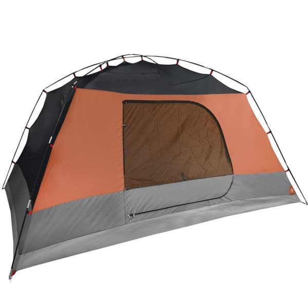 The Living Store 4-personers campingtelt med fortelt vandtæt grå og orange -  Telte