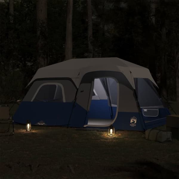 The Living Store Familjetält 9 personer med LEDs ljusblå snabbrest -  Tält