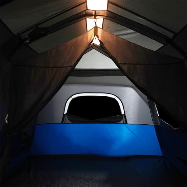 The Living Store Familjetält 9 personer med LEDs ljusblå snabbrest -  Tält