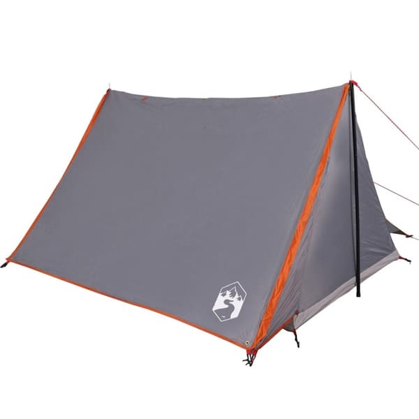 The Living Store Campingtält 2 personer grå och orange vattentätt -  Tält