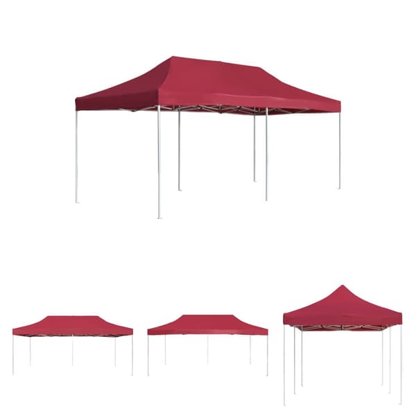 The Living Store Hopfällbart partytält aluminium 6x3 m vinröd -  Partytält & paviljoner