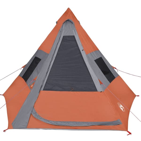 The Living Store Tipi-tält 7 personer grå och orange vattentätt -  Tält