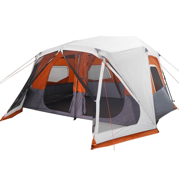 The Living Store 10-personers telt med LED-lys quick-release lysegrå og orange -  Telte