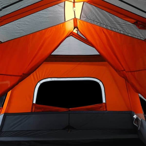 The Living Store 10-personers telt med LED-lys quick-release lysegrå og orange -  Telte
