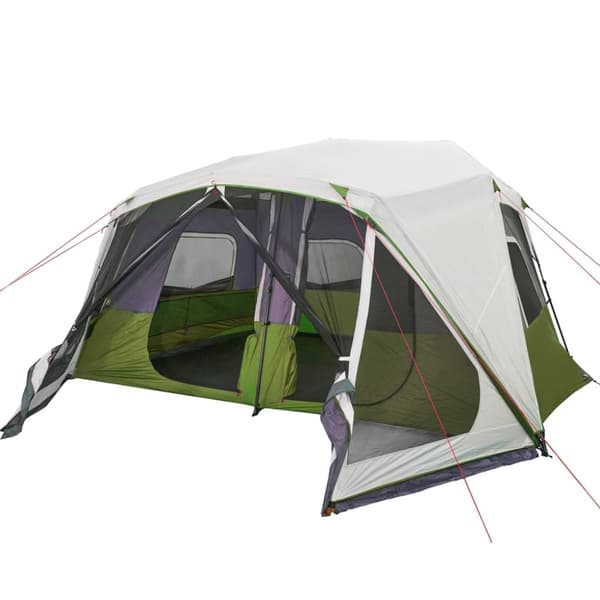 The Living Store 10-personers familietelt med LED-lys quick-release lysegrøn -  Telte