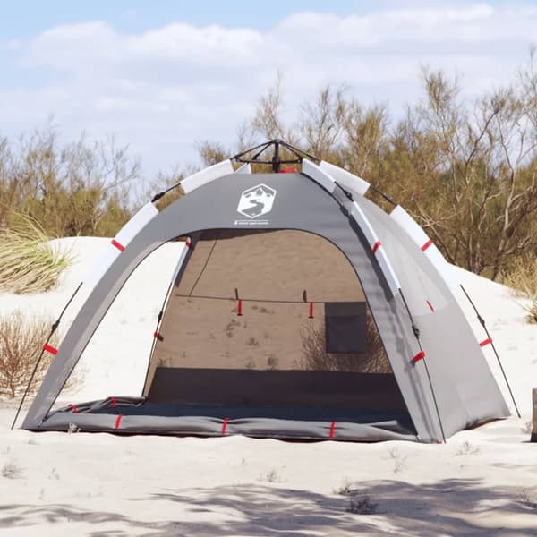 The Living Store 2-personers campingtelt vandtæt quick-release grå -  Telte