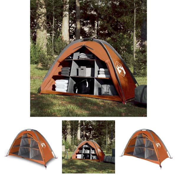 The Living Store opbevaringstelt 9 rum vandtæt grå og orange -  Telte