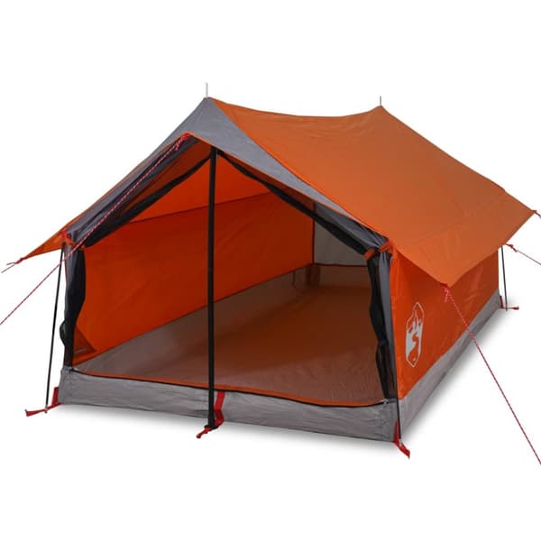 The Living Store 2-personers campingtelt vandtæt grå og orange -  Telte