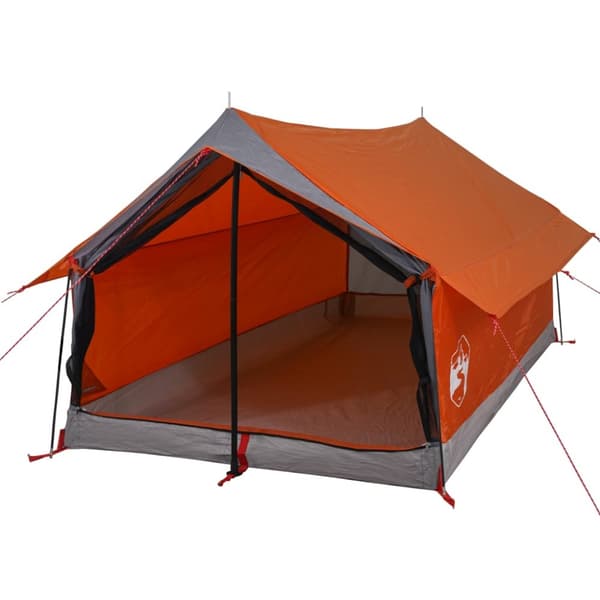 The Living Store 2-personers campingtelt vandtæt grå og orange -  Telte