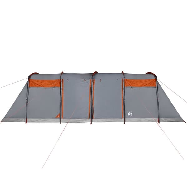 The Living Store Familjetält tunnel 8 person grå och orange vattentätt -  Tält