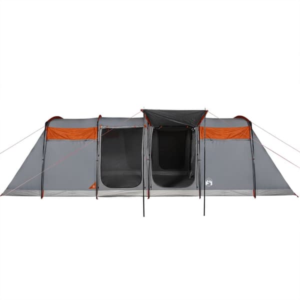The Living Store Familjetält tunnel 8 person grå och orange vattentätt -  Tält
