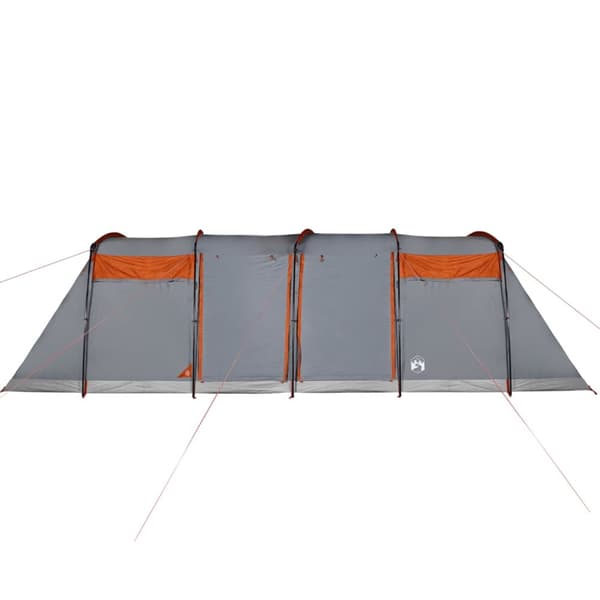 The Living Store Familjetält tunnel 8 person grå och orange vattentätt -  Tält