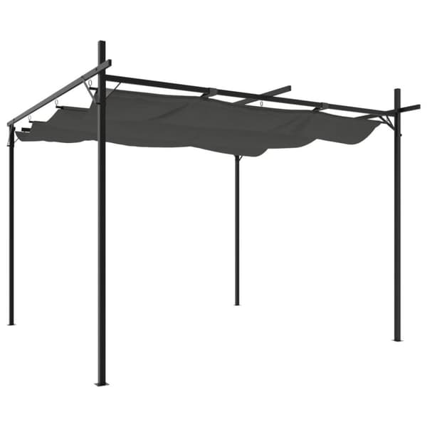 The Living Store Pergola sisäänvedettävä katto antrasiitti 295x292x230 cm - Katokset & huvimajat