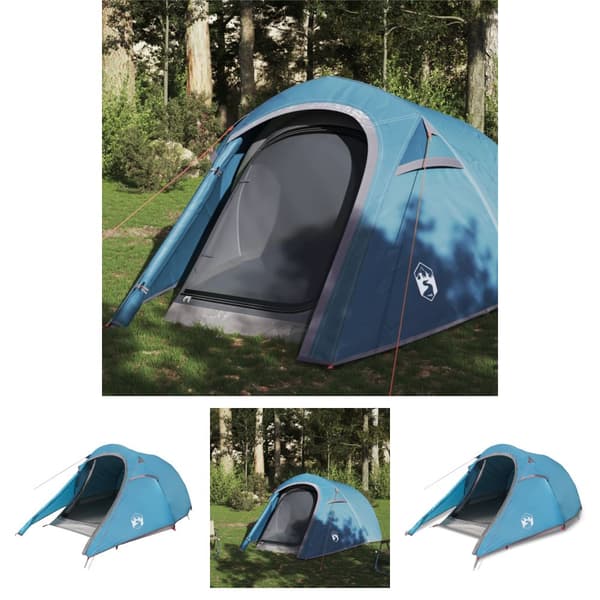 The Living Store 3-personers campingtelt vandtæt blå -  Telte