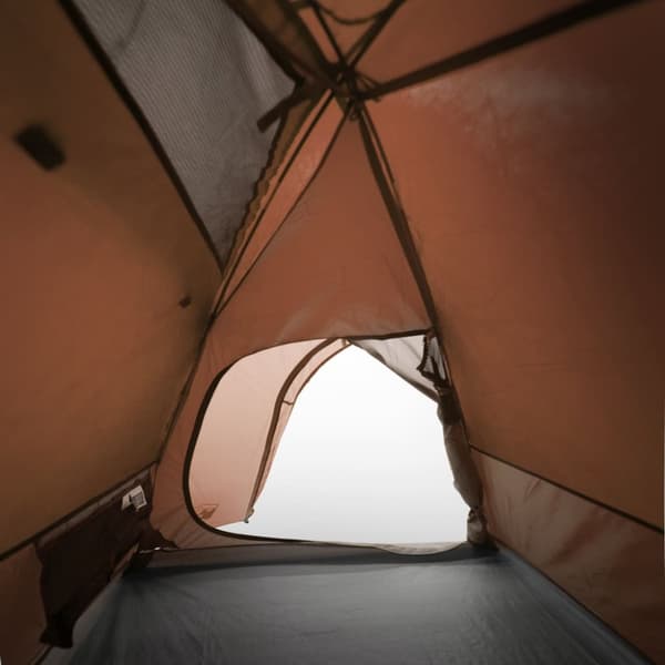 The Living Store 3-personers campingtelt vandtæt kuppel grå og orange -  Telte