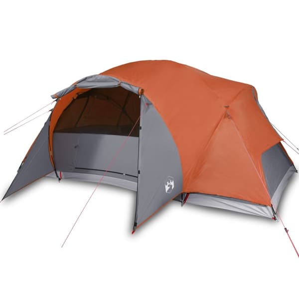 The Living Store Familjetält Crossvent 8 person grå och orange vattentätt -  Tält